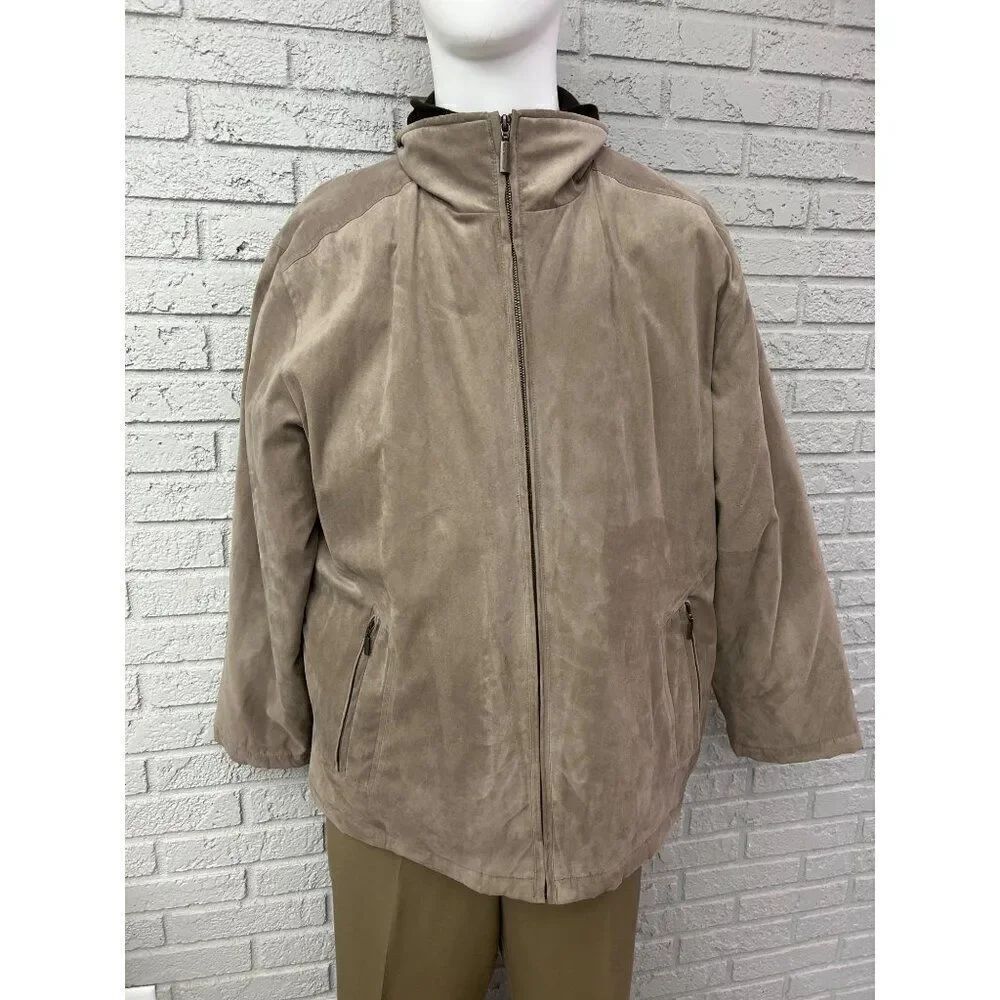 Weatherproof Men Microfiber Lined Tan Bomber Jacket Size L